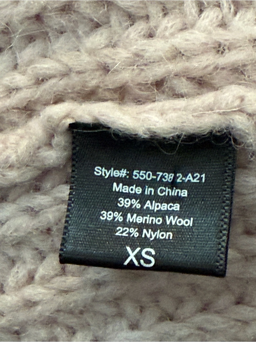 Jenni Kayne Cable Cocoon Cardigan XS Alpaca Merino Wool Oversized Sweater Blush - Picture 6 of 6